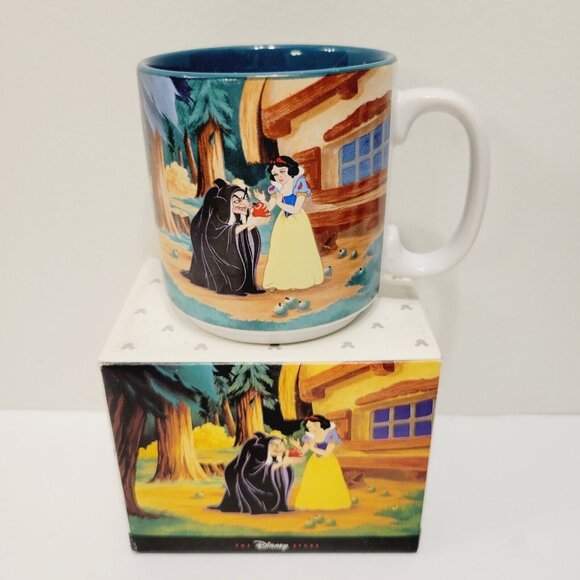 Vtg 1990’s Snow White Seven Dwarfs Bad Witch The Disney Store Mug Coffee W/Box - Picture 2 of 9